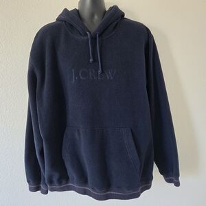 J Crew Loose Fit  Sweatshirt‎ Mens Blue Fleece Hooded Pullover size XL Grunge